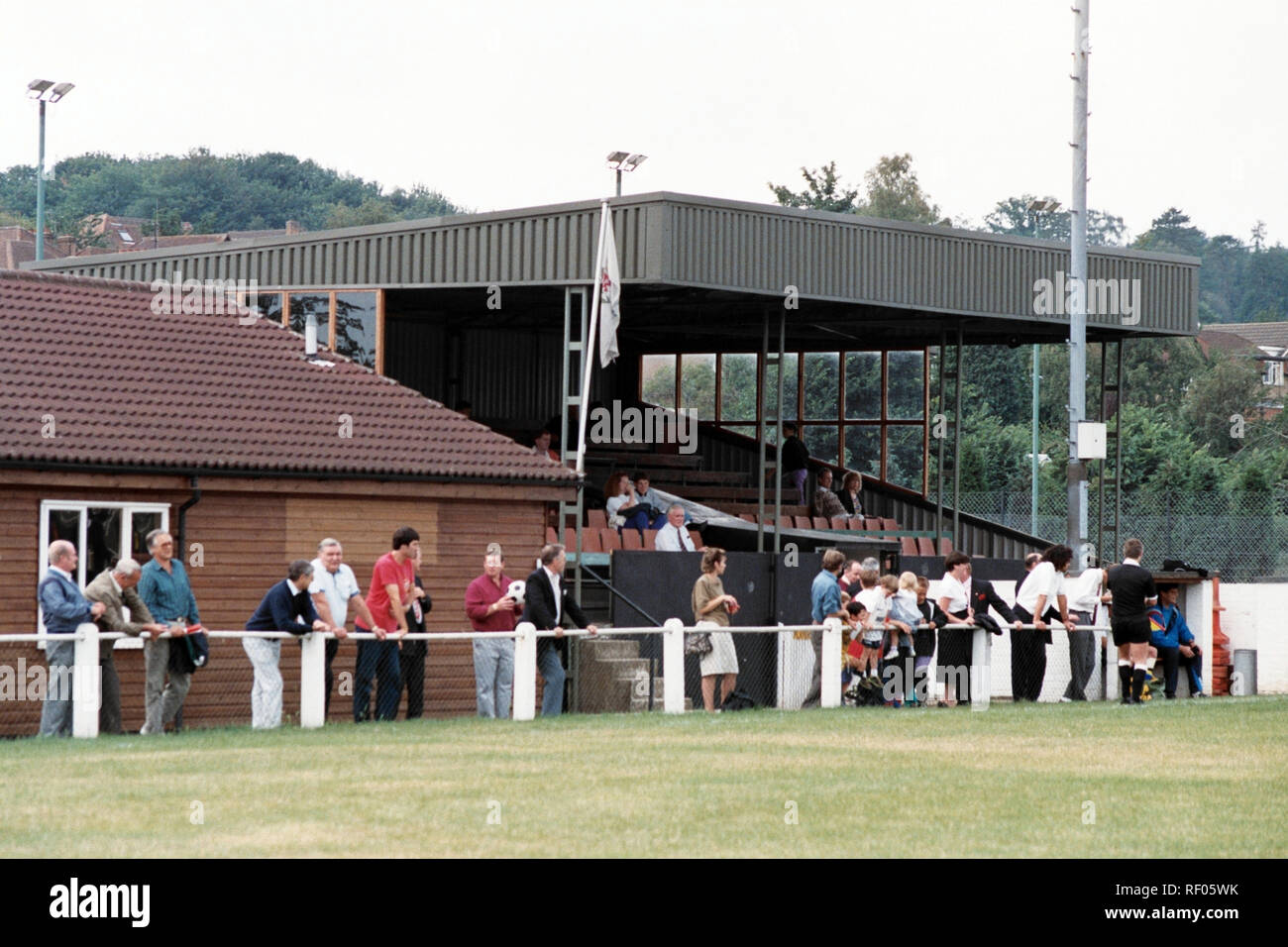 The main stand at Chalfont St Peter FC Football Ground, The Playing