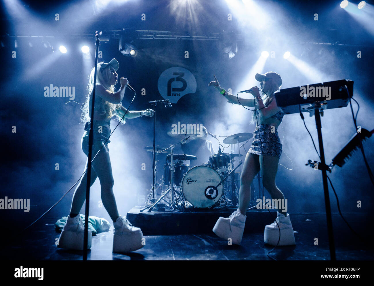 The Swedish pop electro house duo Rebecca & Fiona performs a live