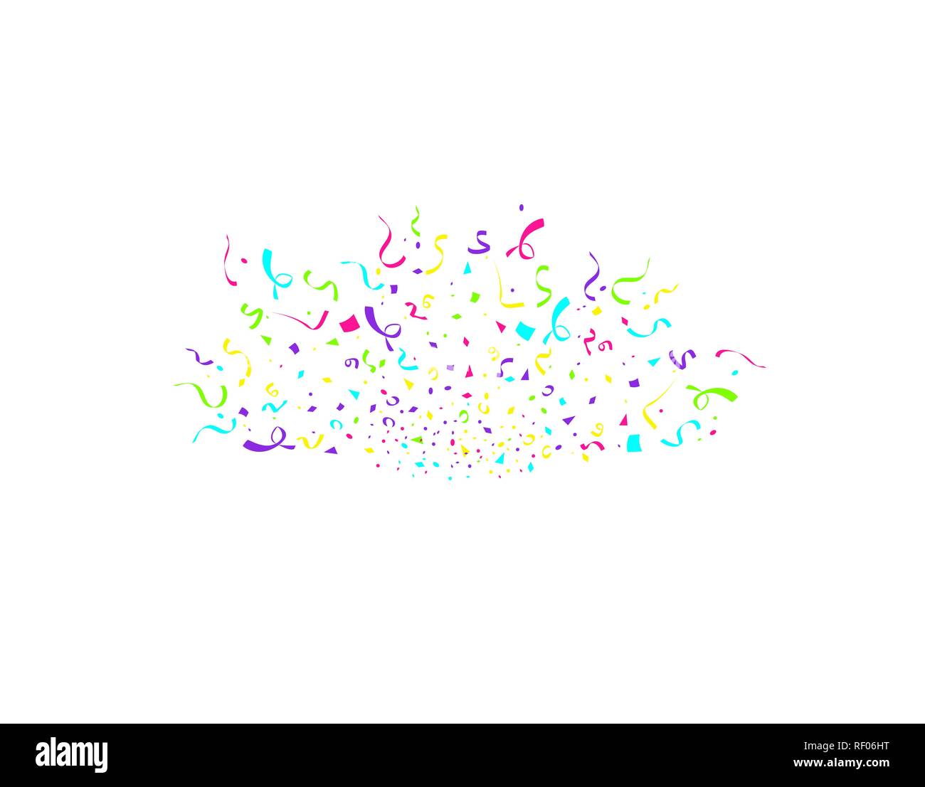Colorful confetti burst isolated on white background. Festive template ...