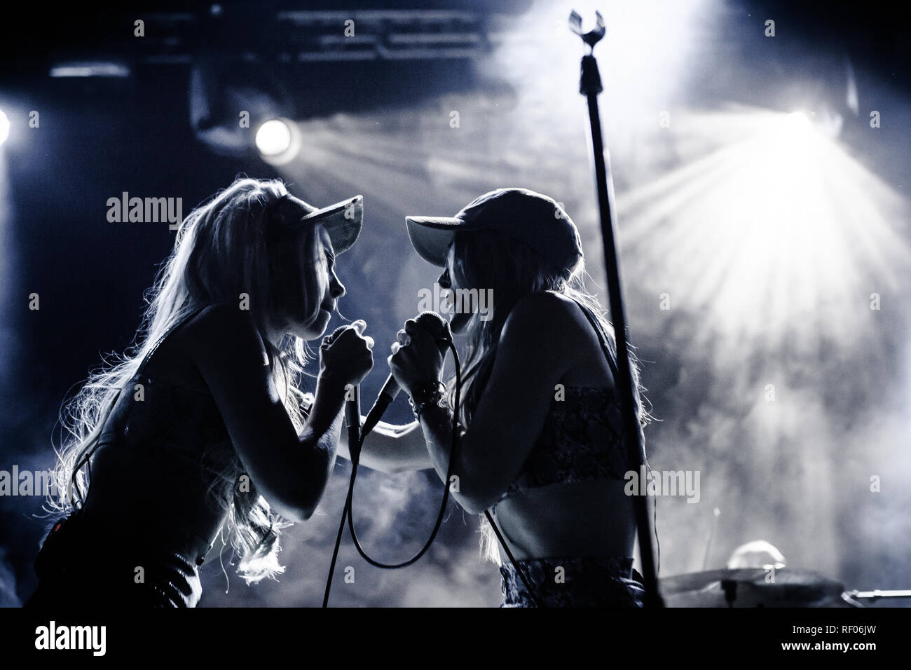 The Swedish pop electro house duo Rebecca & Fiona performs a live