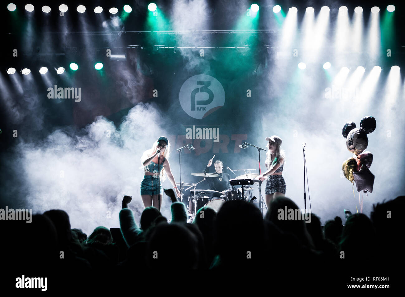 The Swedish pop electro house duo Rebecca & Fiona performs a live