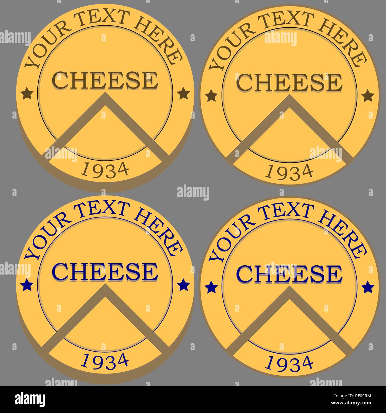 cheese head with cut piece of cheese logo set Stock Vector Image & Art
