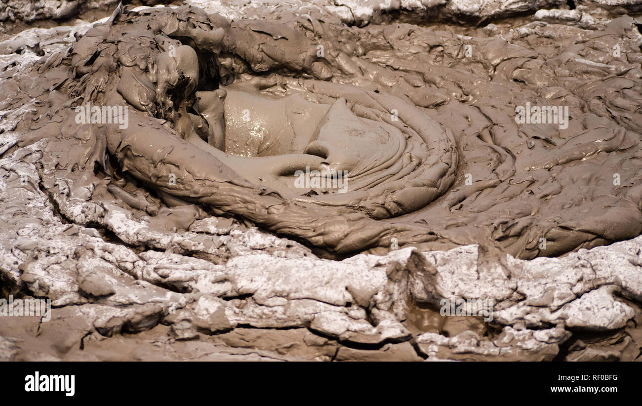 Java Mud Volcano Mud volcano bledug kuwu. aerial view volcanic plateau with geothermal ...