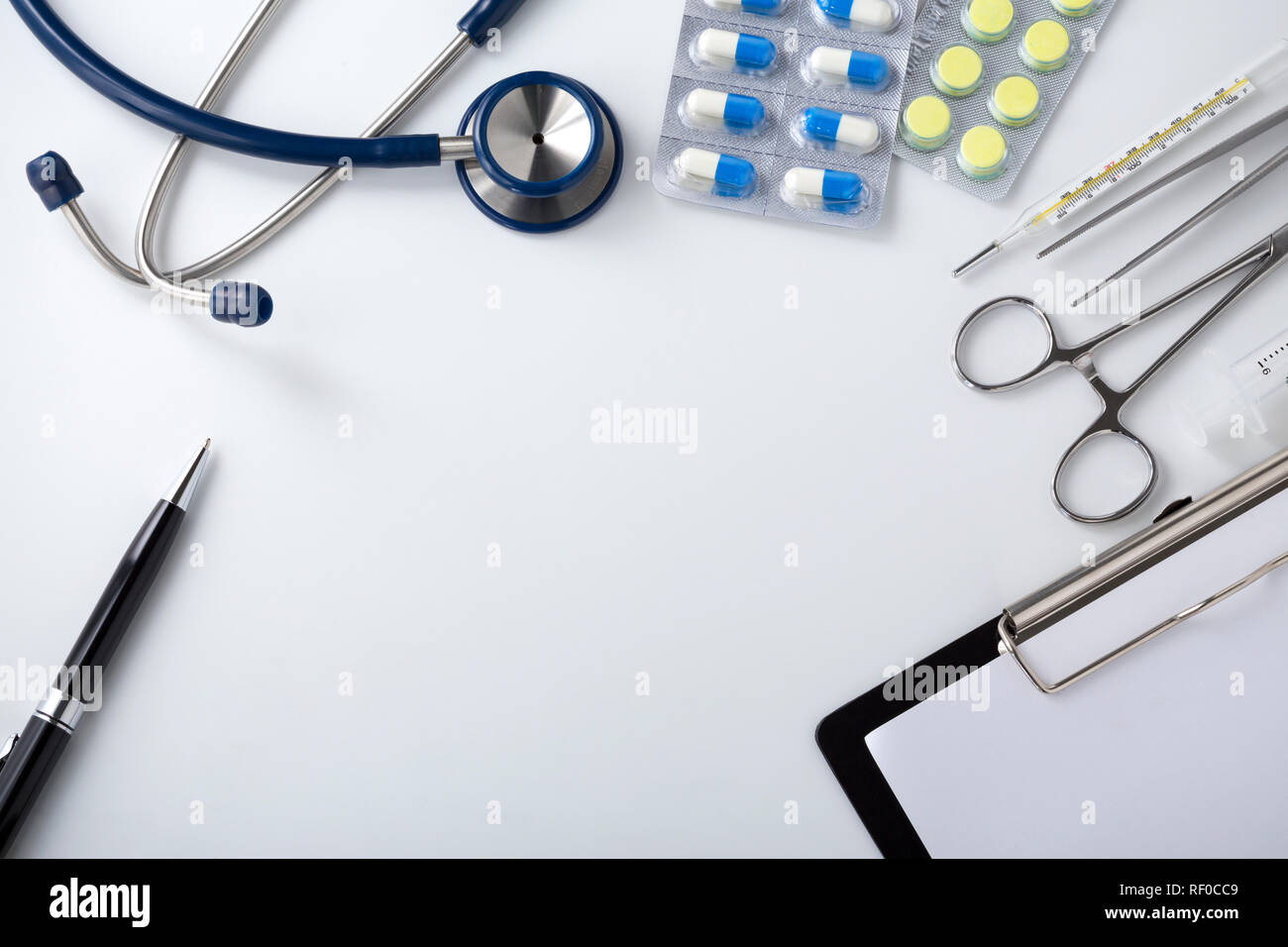 Top view medical desk hi-res stock photography and images - Alamy