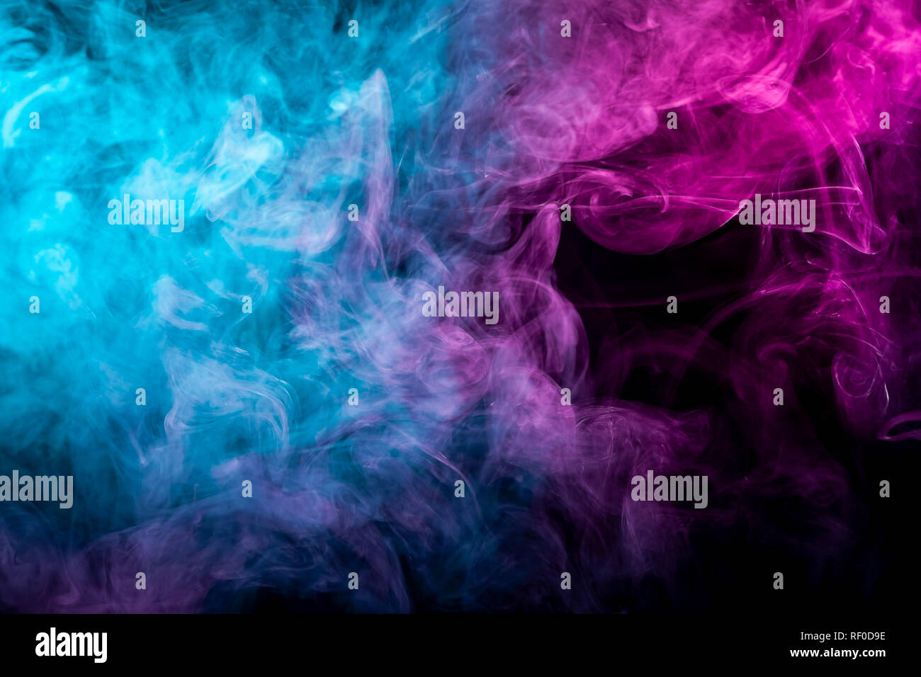 Thick colorful pink and blue smoke in the form of a sky on a black isolated  background. Background from the smoke of vape. Mocap for cool t-shirts  Stock Photo - Alamy