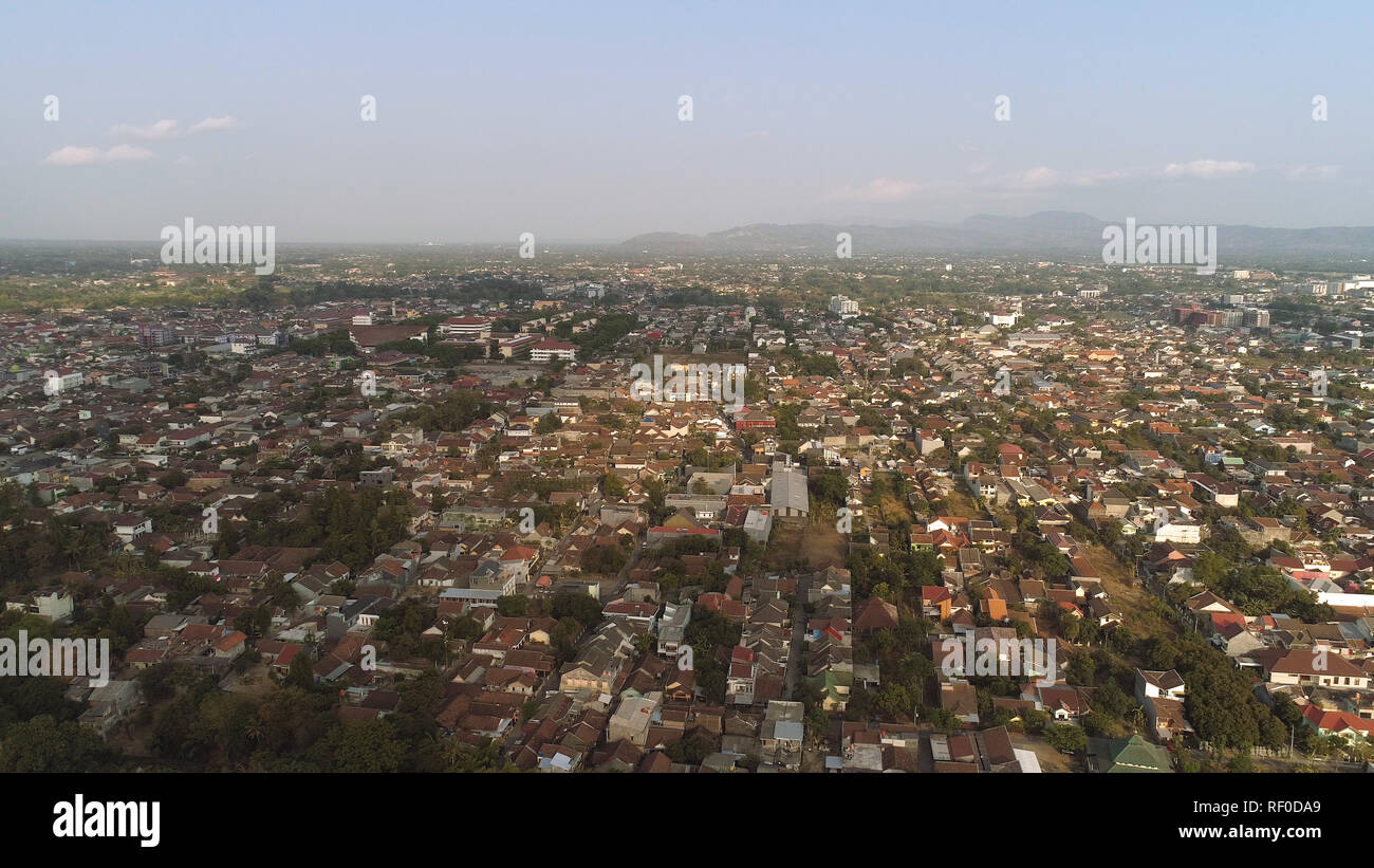 aerial view yogyakarta city cultural capital indonesia located on java ...