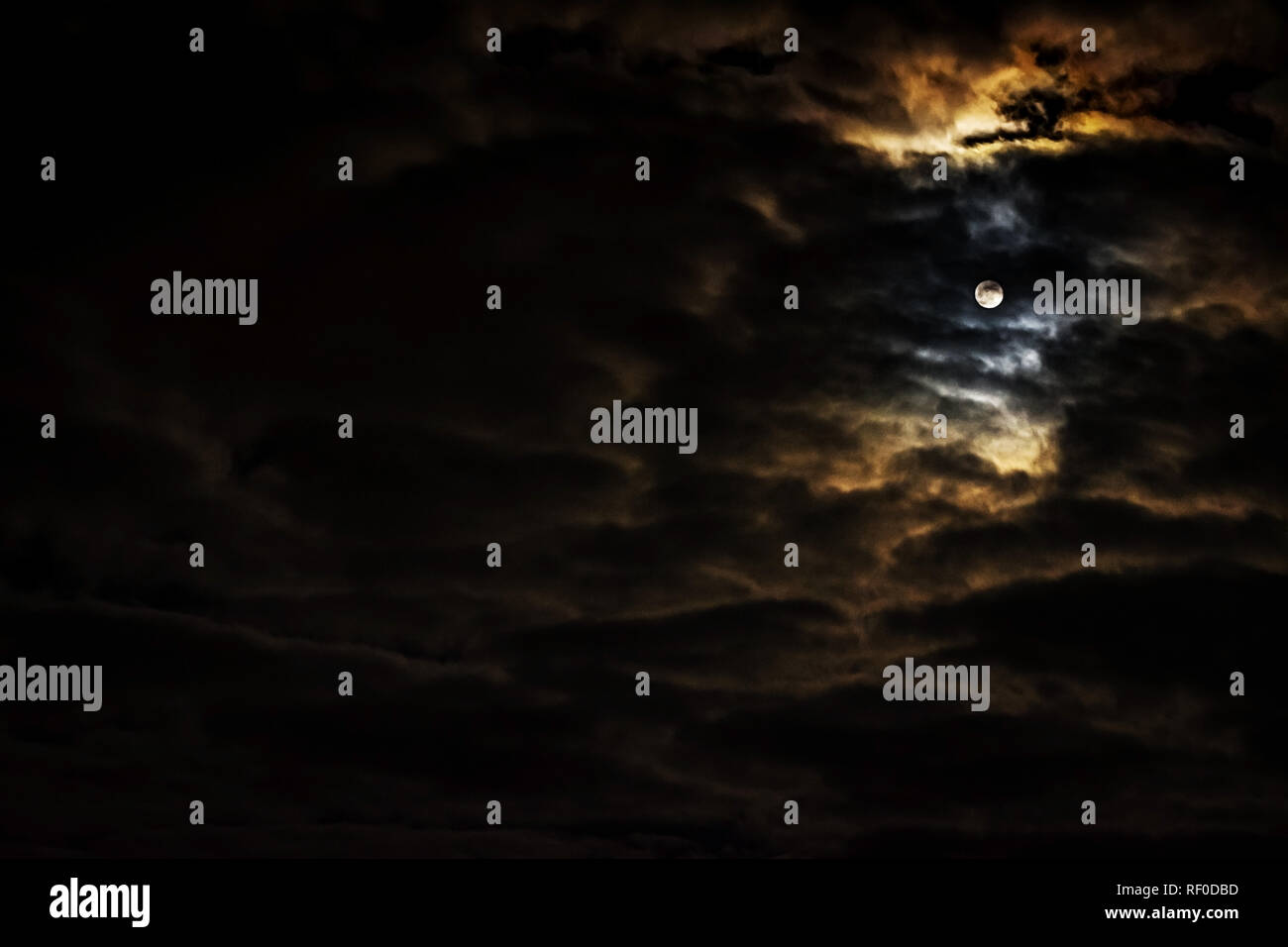 Night sky with full moon and beautiful clouds Stock Photo - Alamy