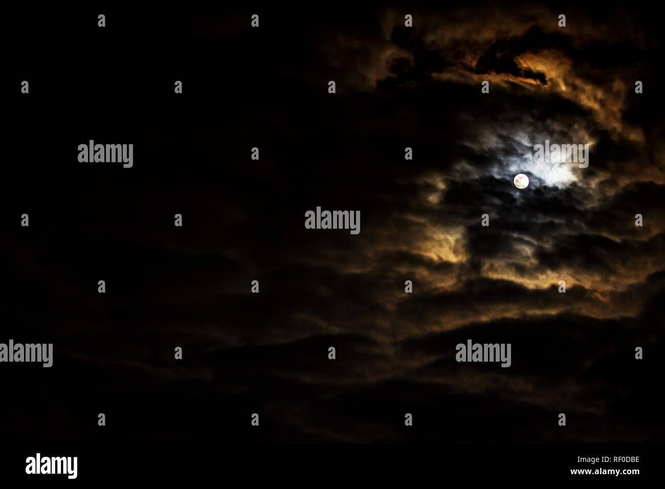 Night sky with full moon and beautiful clouds Stock Photo - Alamy