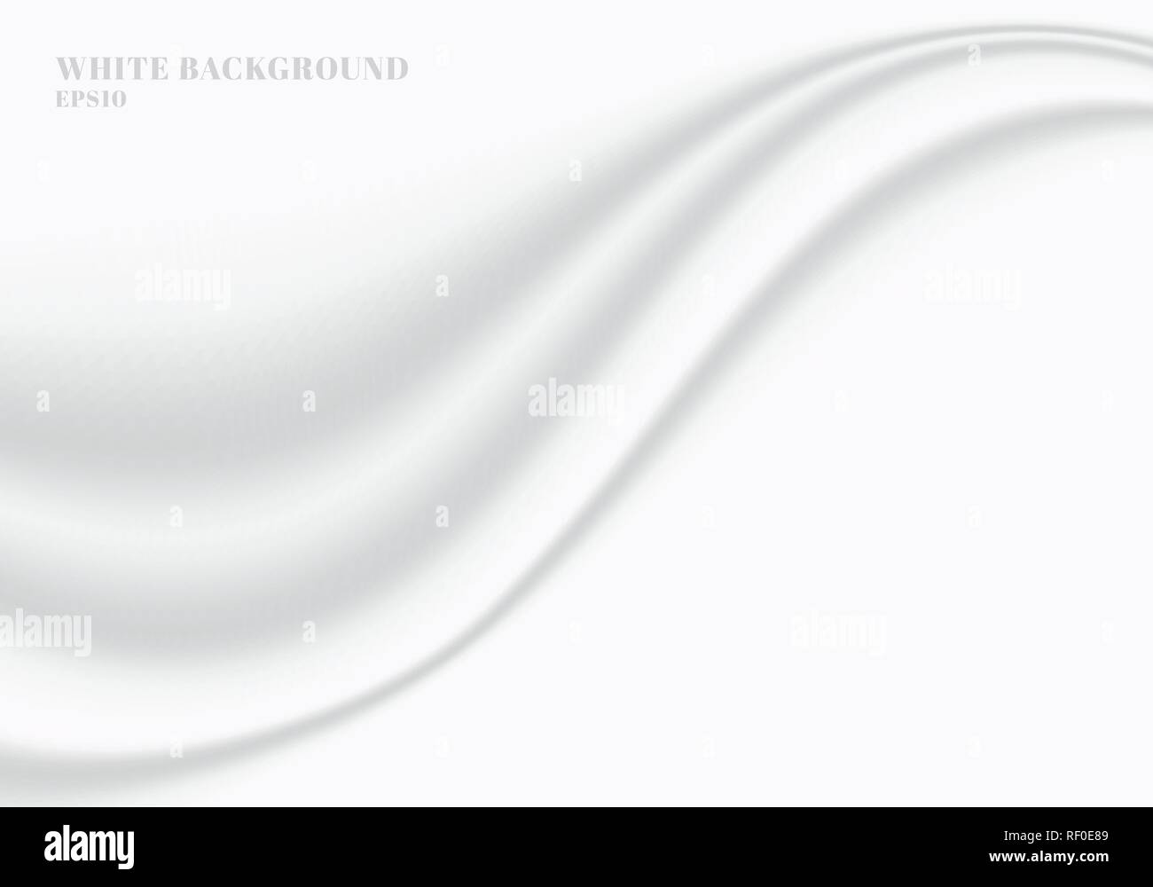 Abstract white cloth smooth soft wave with copy space background and texture. Vector illustration Stock Vector