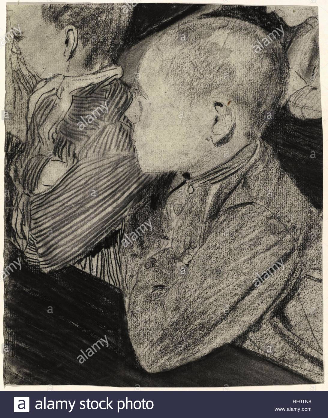 Two Boys In A School Desk Draughtsman Carel Adolph Lion Cachet
