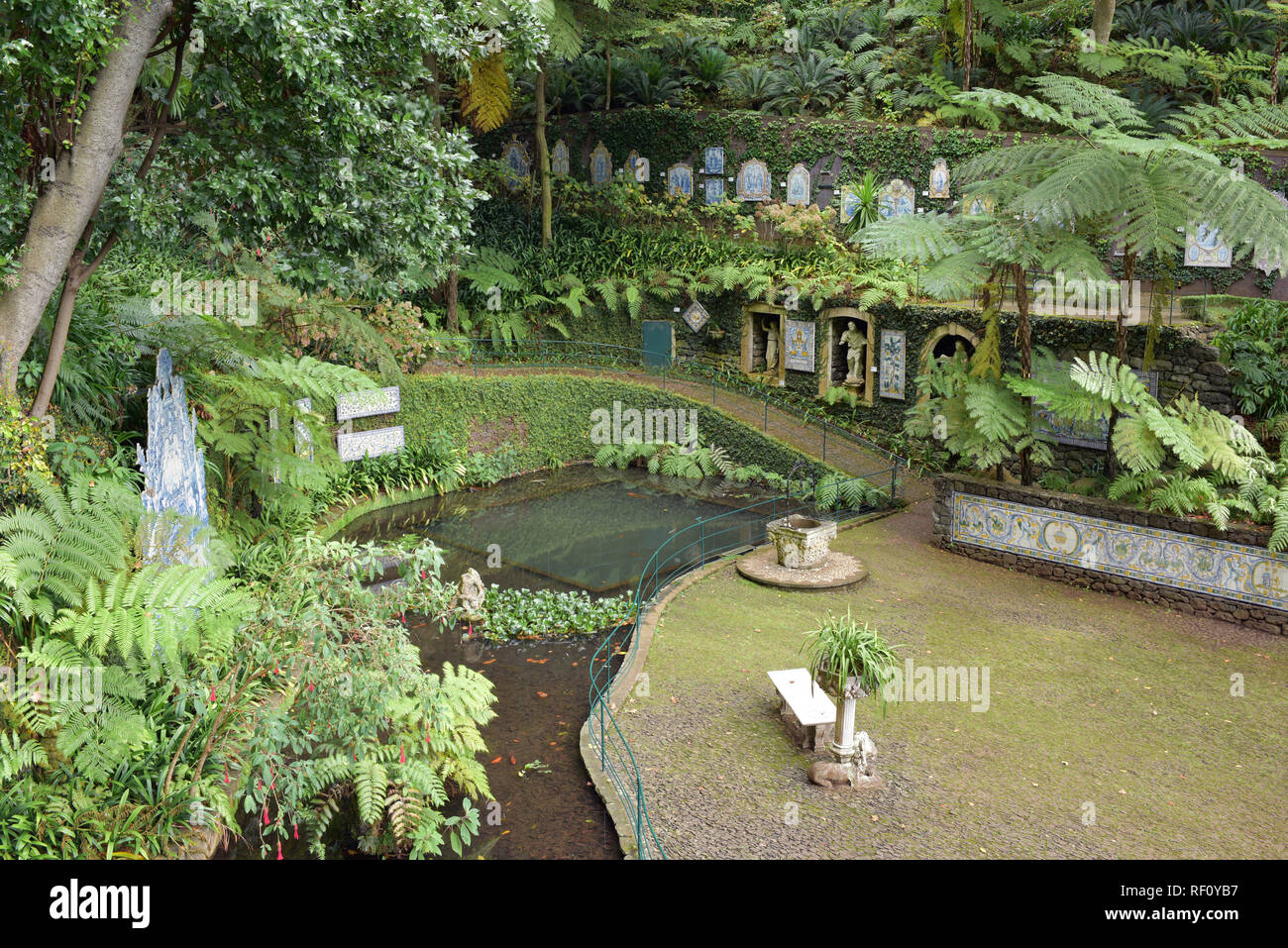 Monte Palace tropical garden Madeira Stock Photo