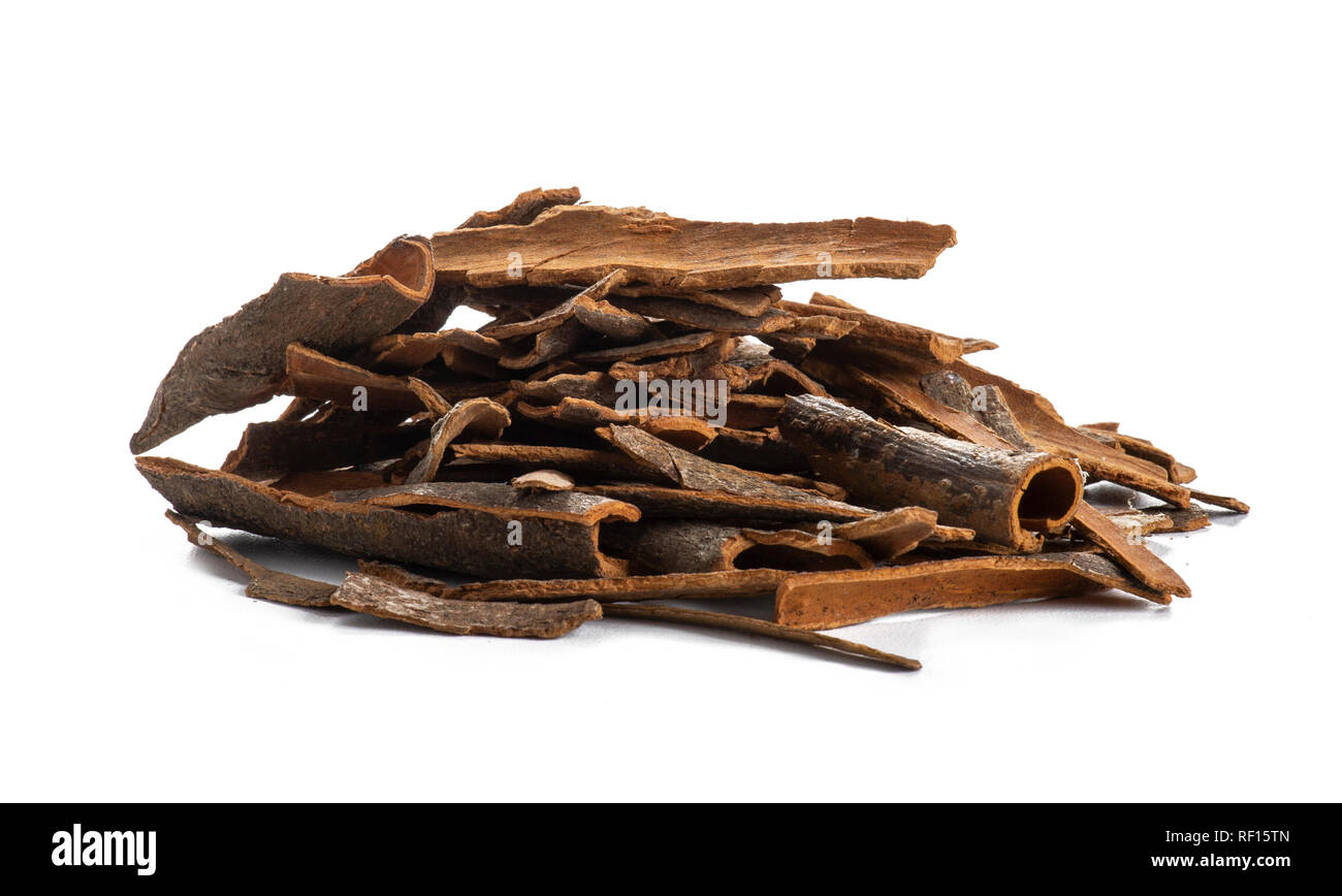 Pile Of Flat Cinnamon Sticks Stock Photo