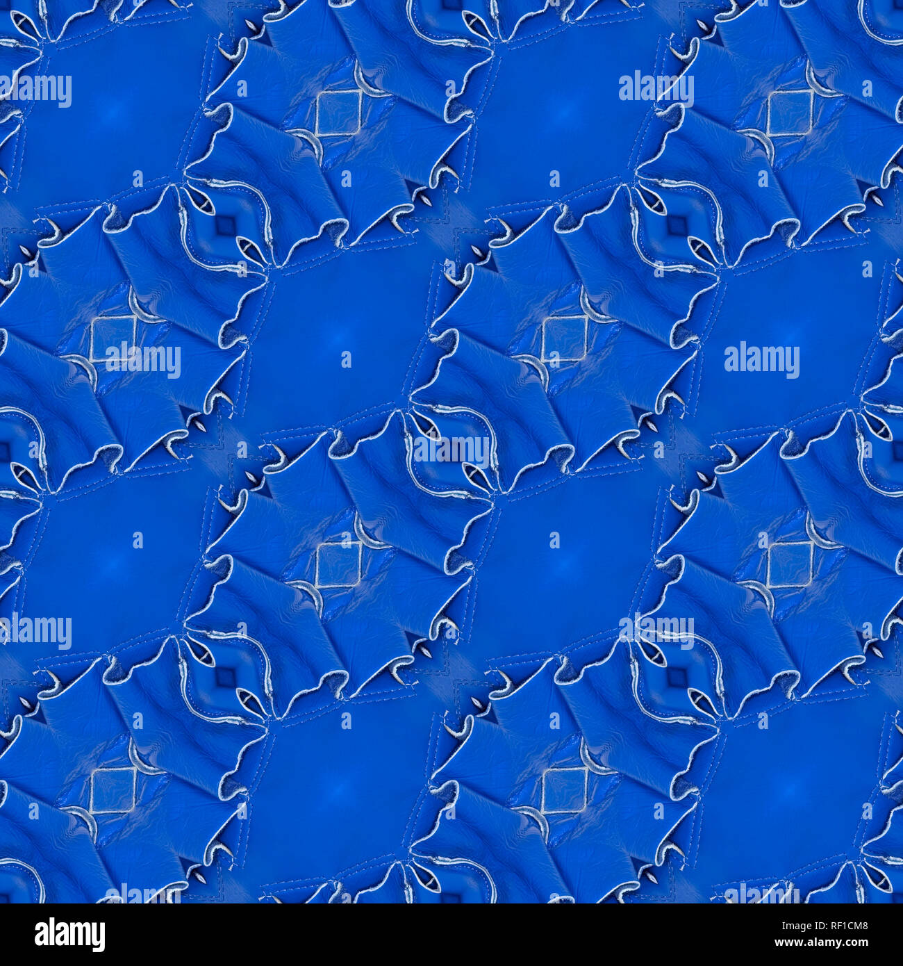 Blue Leather Seamless Texture Background Stock Photo