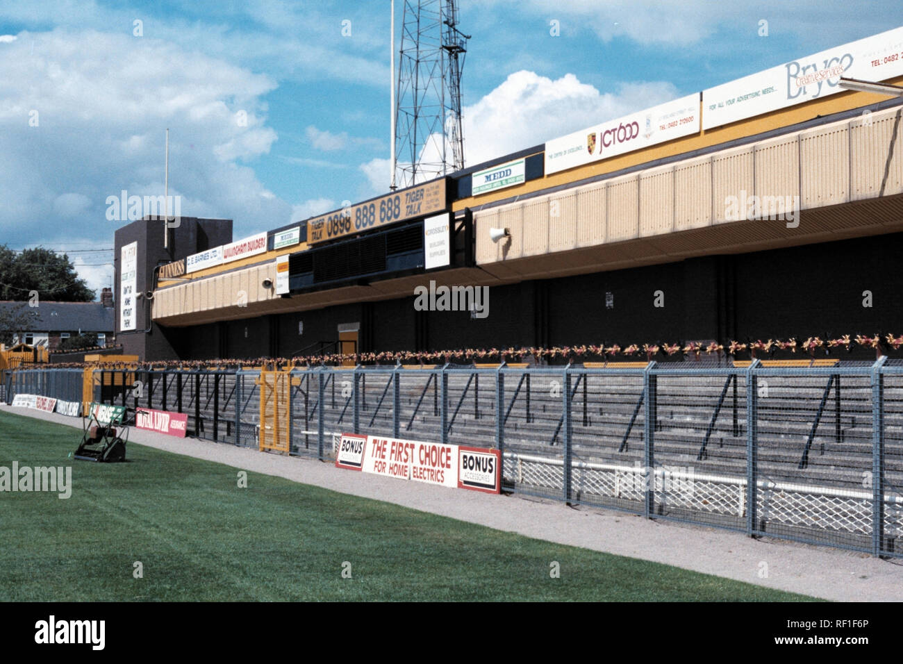 General view of Hull City FC Football Ground, Boothferry Park, Hull, East Riding of Yorkshire, pictured on 16th July 1991 Stock Photo