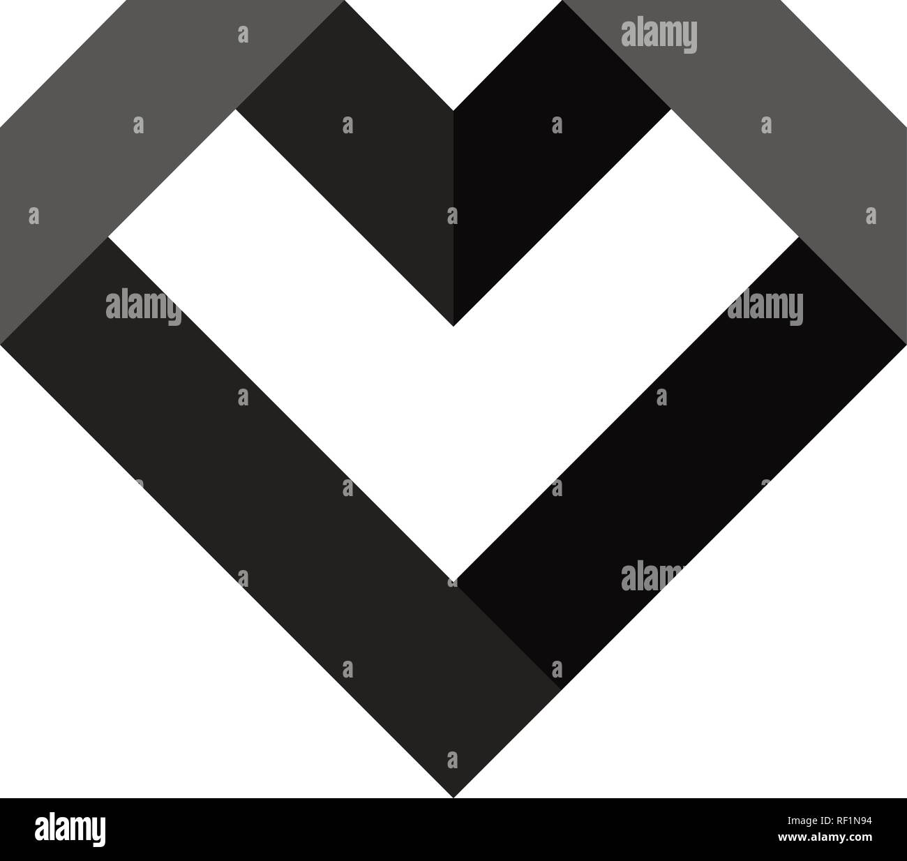 Black heart icon, love icon. Isolated vector illustration on white ...