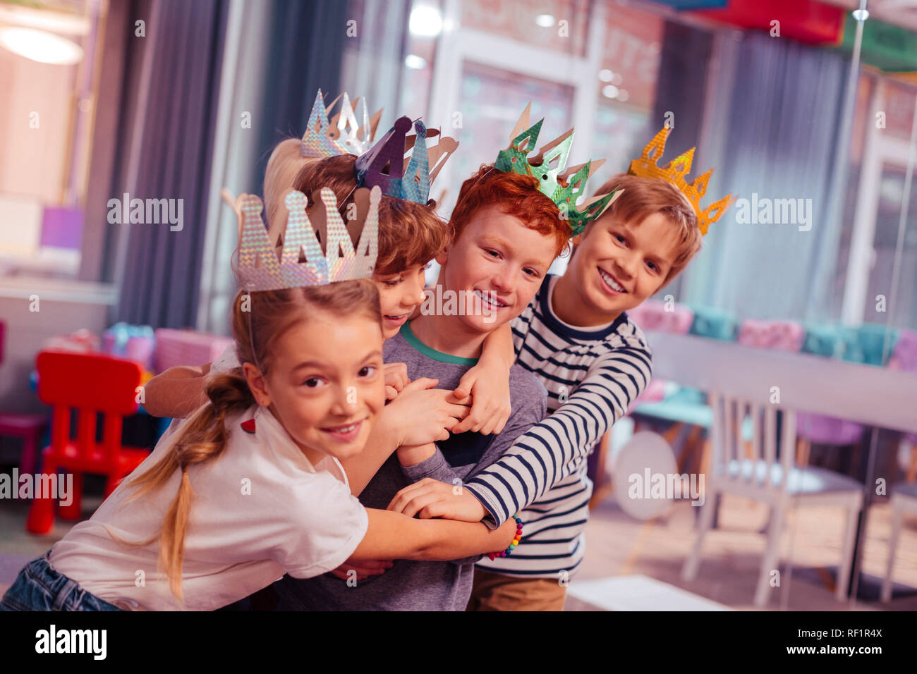 Happy teenager enjoying time with best company Stock Photo