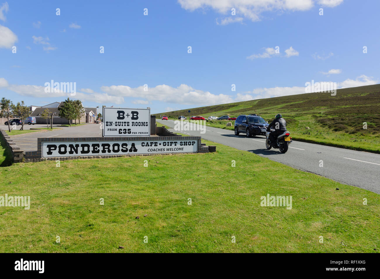 The Ponderosa Cafe and gift shop on Horseshoe Pass in Llantysilio above Llangollen North Wales Stock Photo