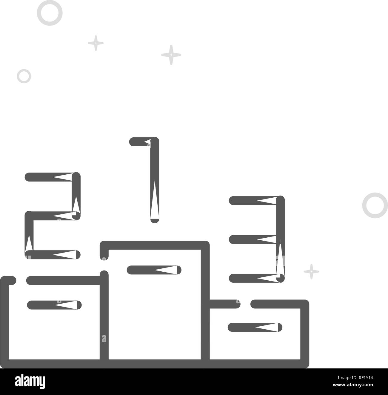 Winners Podium Vector Line Icon. First, Second and Third Place Symbol ...