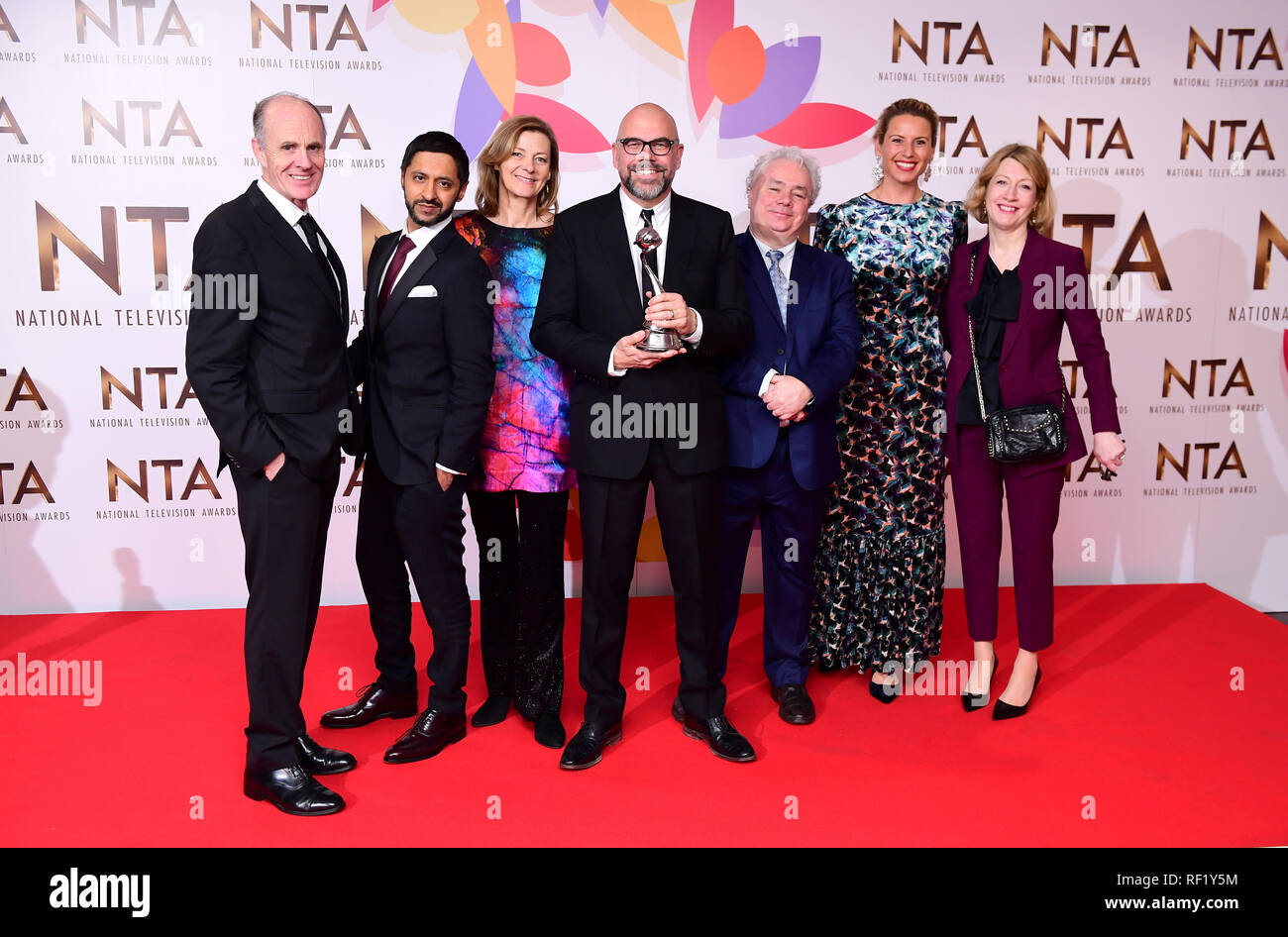 The cast of The Bodyguard (second left to right) Ash Tandon, Pippa Haywood with the award for