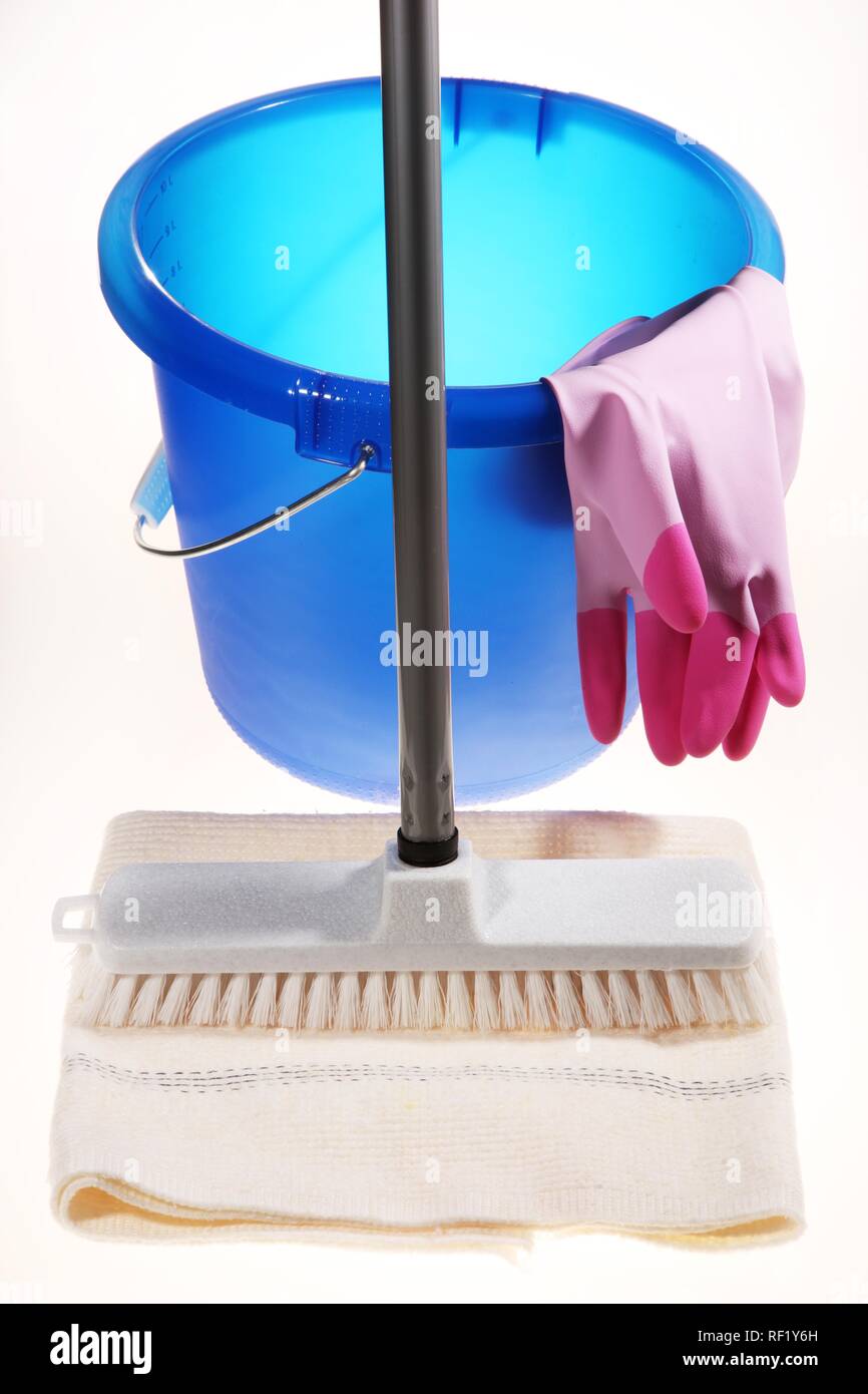 https://c8.alamy.com/comp/RF1Y6H/broom-and-bucket-used-to-scrub-floors-pink-rubber-gloves-RF1Y6H.jpg