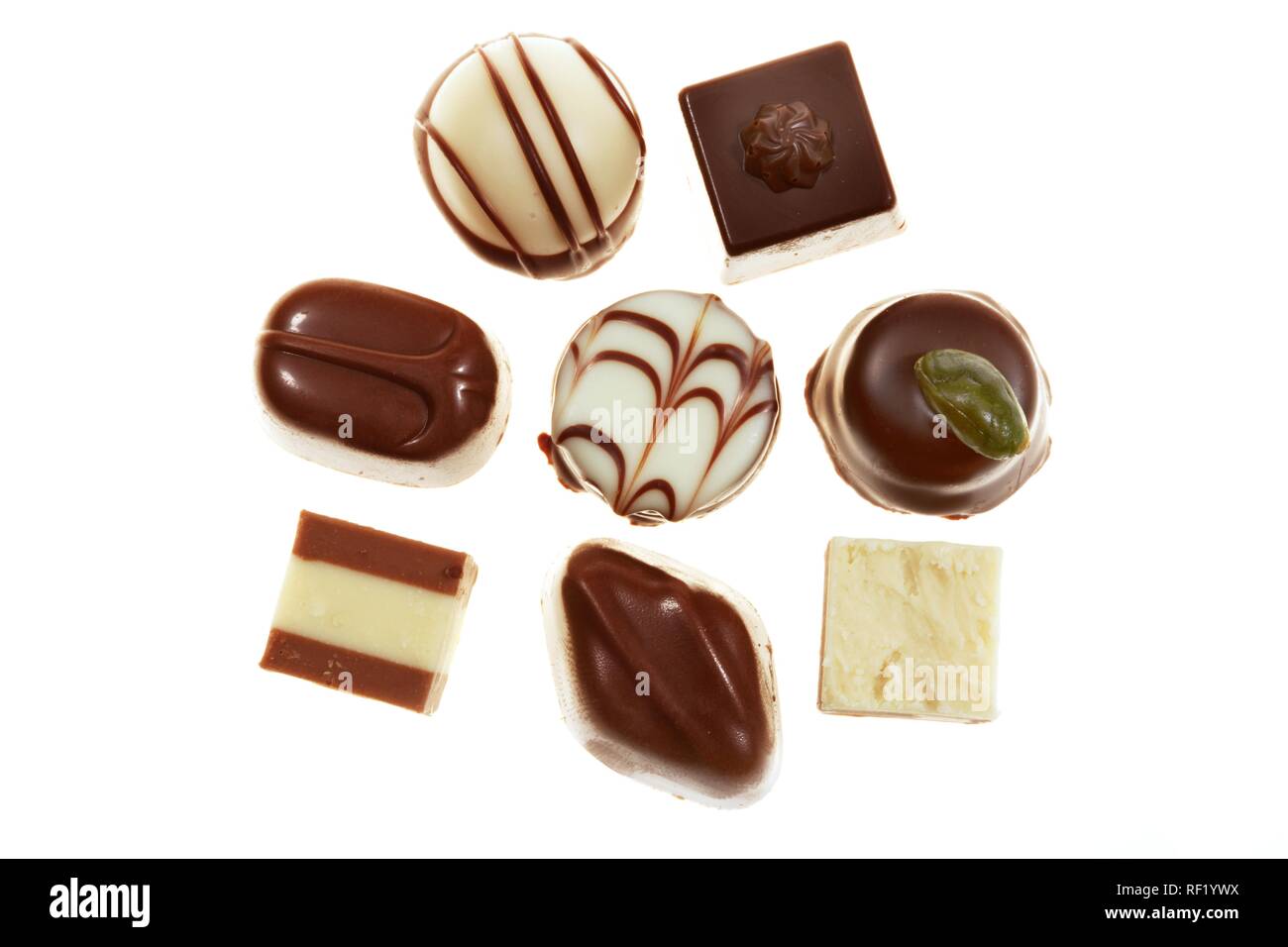 Assorted pralines Stock Photo