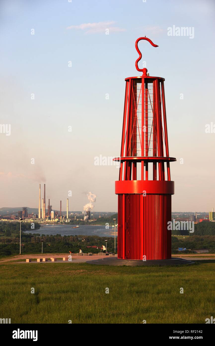 Otto Piene's walk-in art work 'Geleucht' or 'Miner's Lamp', 28 metre high sculpture in the form of a miner's lamp with a view of Stock Photo