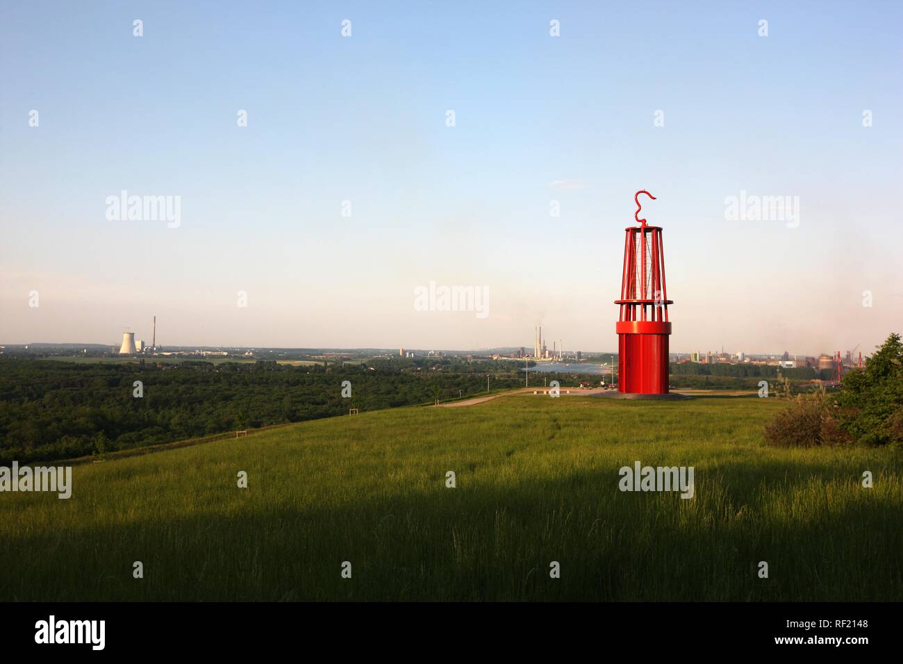 Otto Piene's walk-in art work 'Geleucht' or 'Miner's Lamp', 28 metre high sculpture in the form of a miner's lamp with a view of Stock Photo