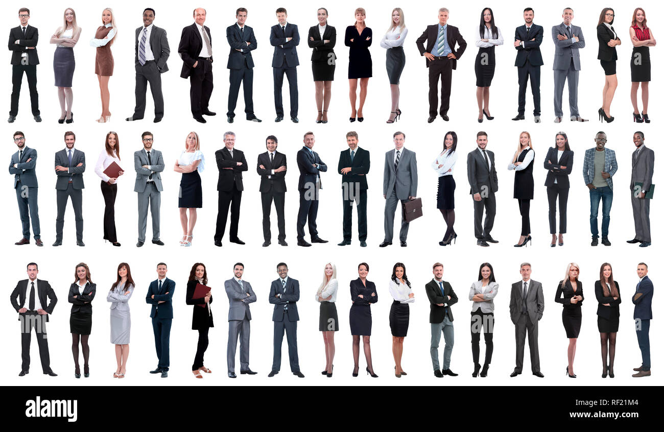 collage of young business people standing in a row Stock Photo - Alamy