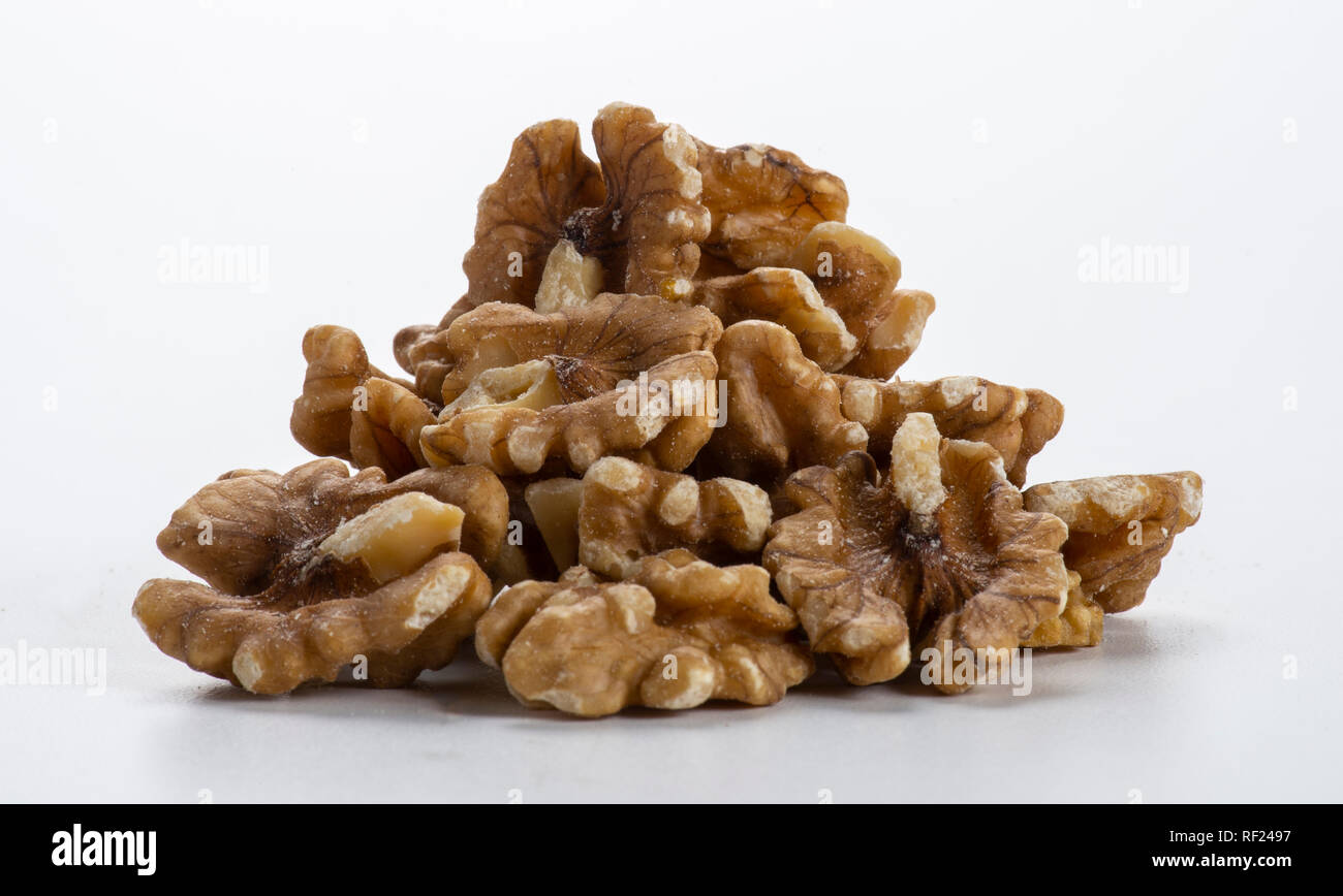 Pile Of Walnut Pieces Stock Photo