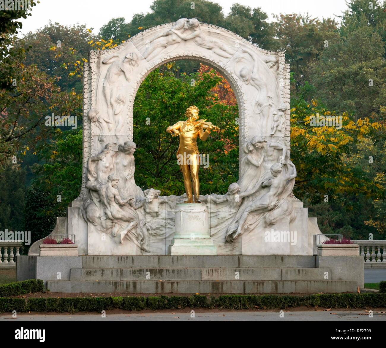 Johann Strauss Monument, Stadtpark, Vienna, Austria Stock Photo