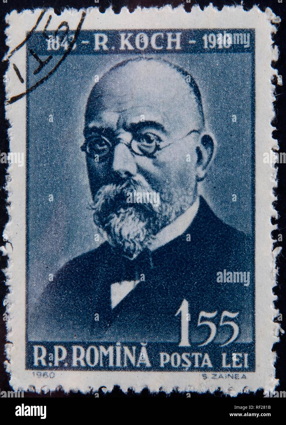 Robert Koch A German Doctor Portrait On A Romanian Stamp Sweden 