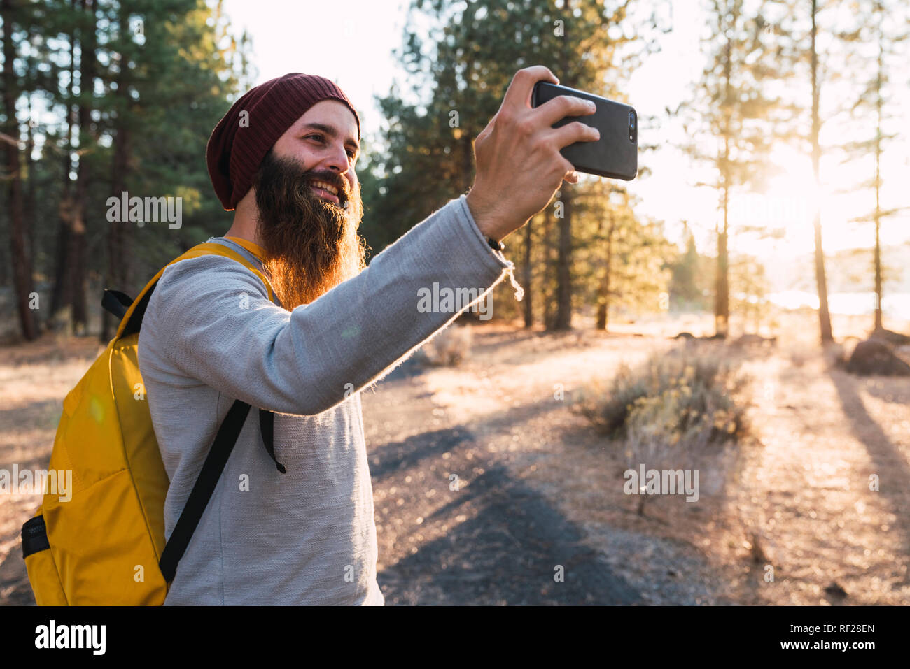 Bearded Man Taking Selfie In High Resolution Stock Photography and ...