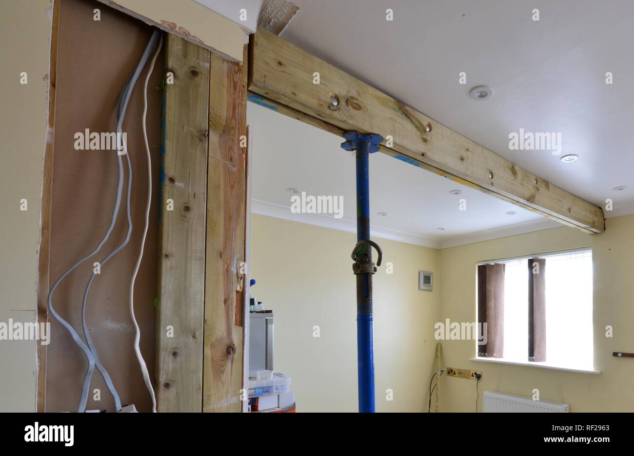 A Wooden Beam Support Holding Up A Ceiling Stock Photo 233005755