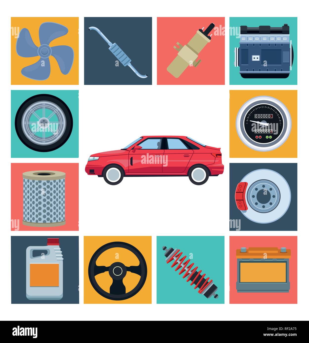 Car factory and parts Stock Vector Image & Art Alamy