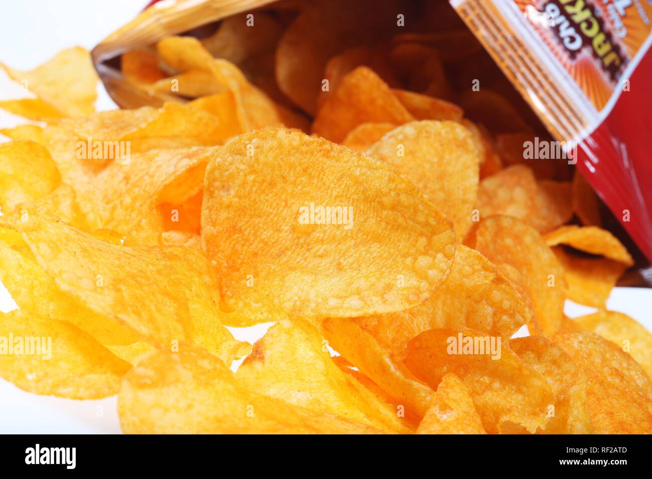 Potato chips flavoured with paprika powder Stock Photo Alamy