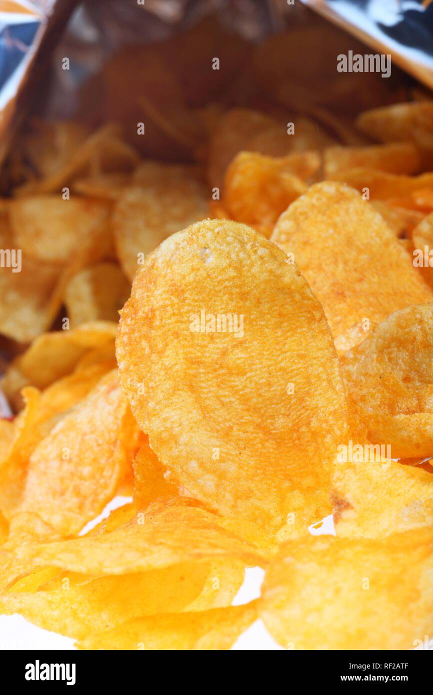 Potato chips flavoured with paprika powder Stock Photo Alamy