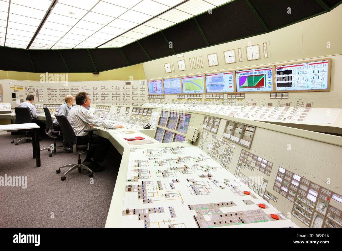 One of 13 control stations in the simulation centre, for the instruction and training of operating personnel of all German Stock Photo