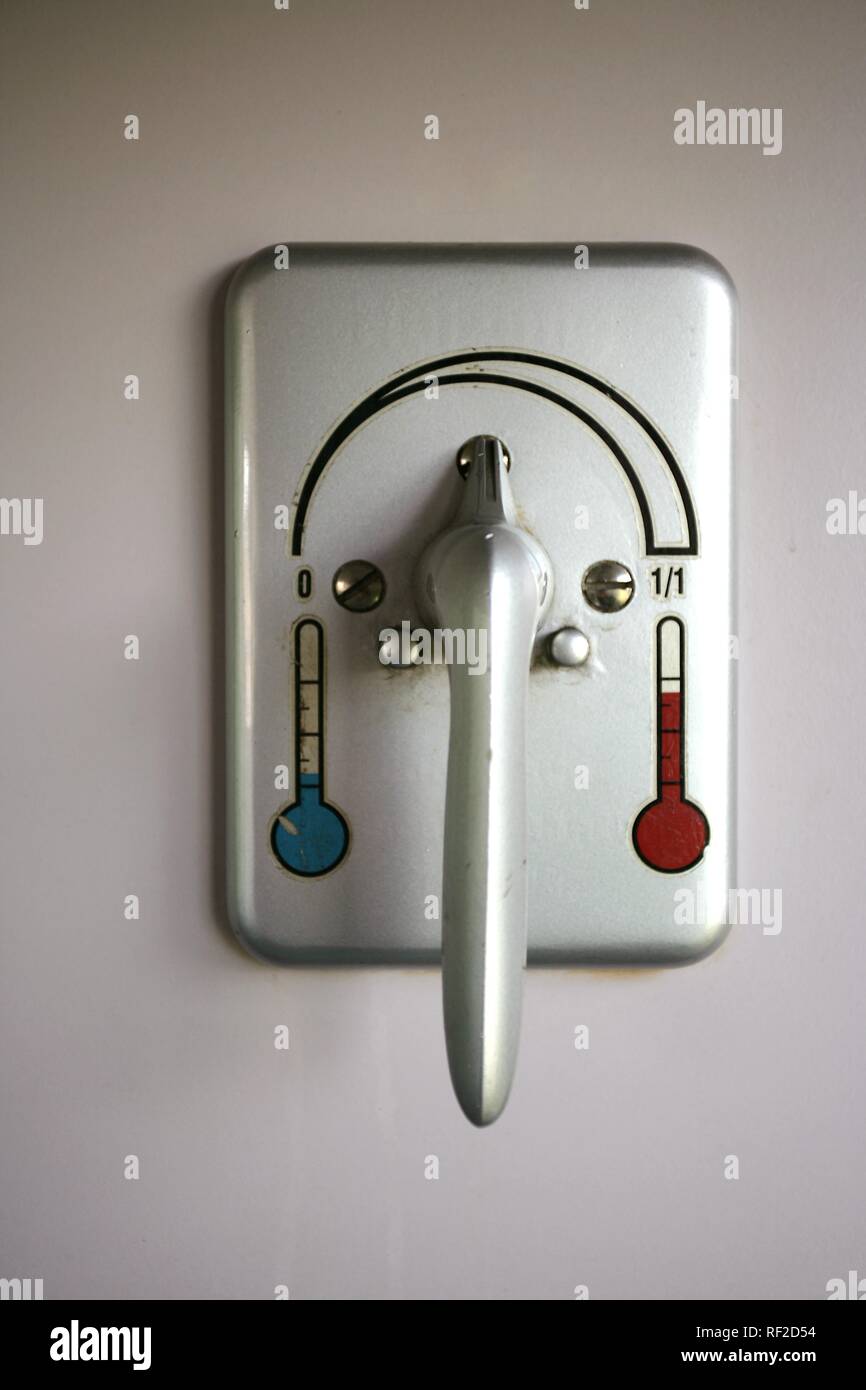 Air conditioning, heating, manual control in a railway carriage of the