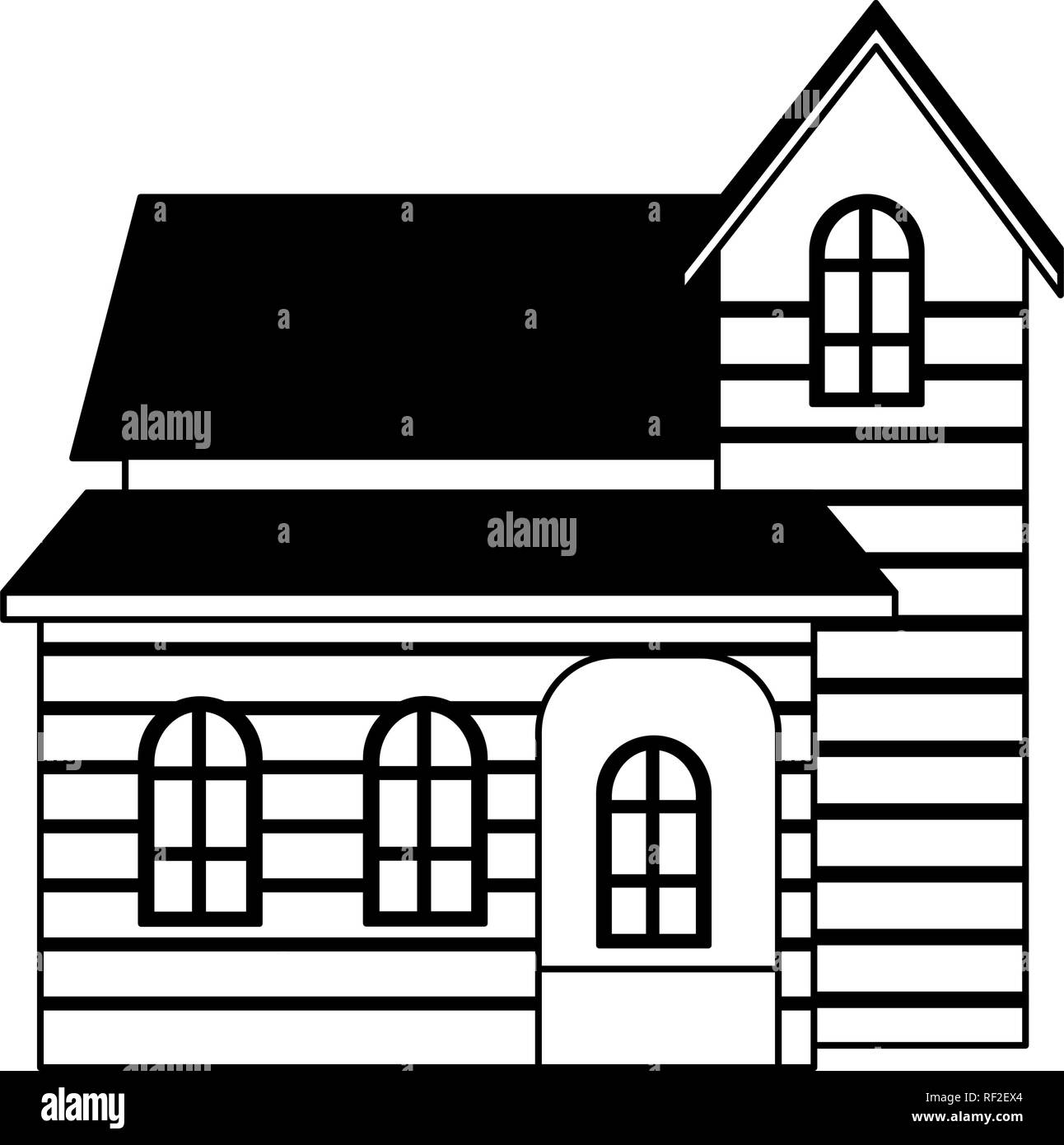 Wooden house real estate in black and white Stock Vector Image & Art ...