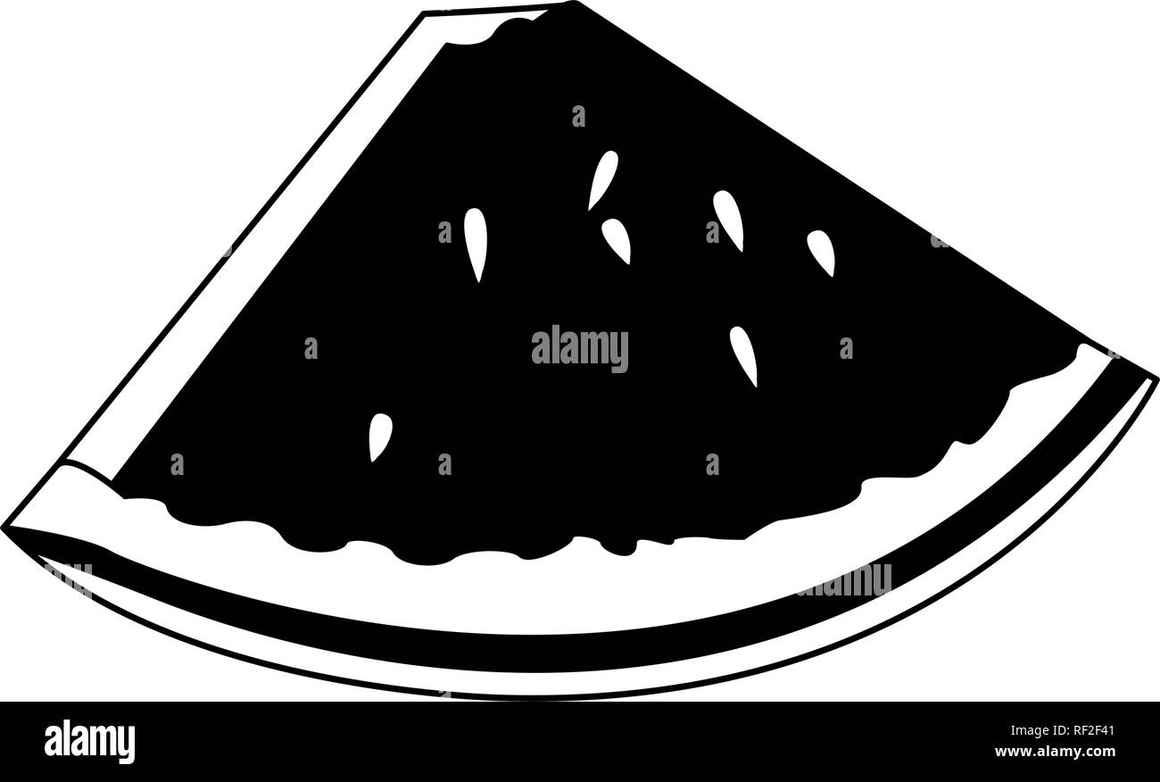 Sliced watermelon fruit in black and white Stock Vector Image & Art - Alamy