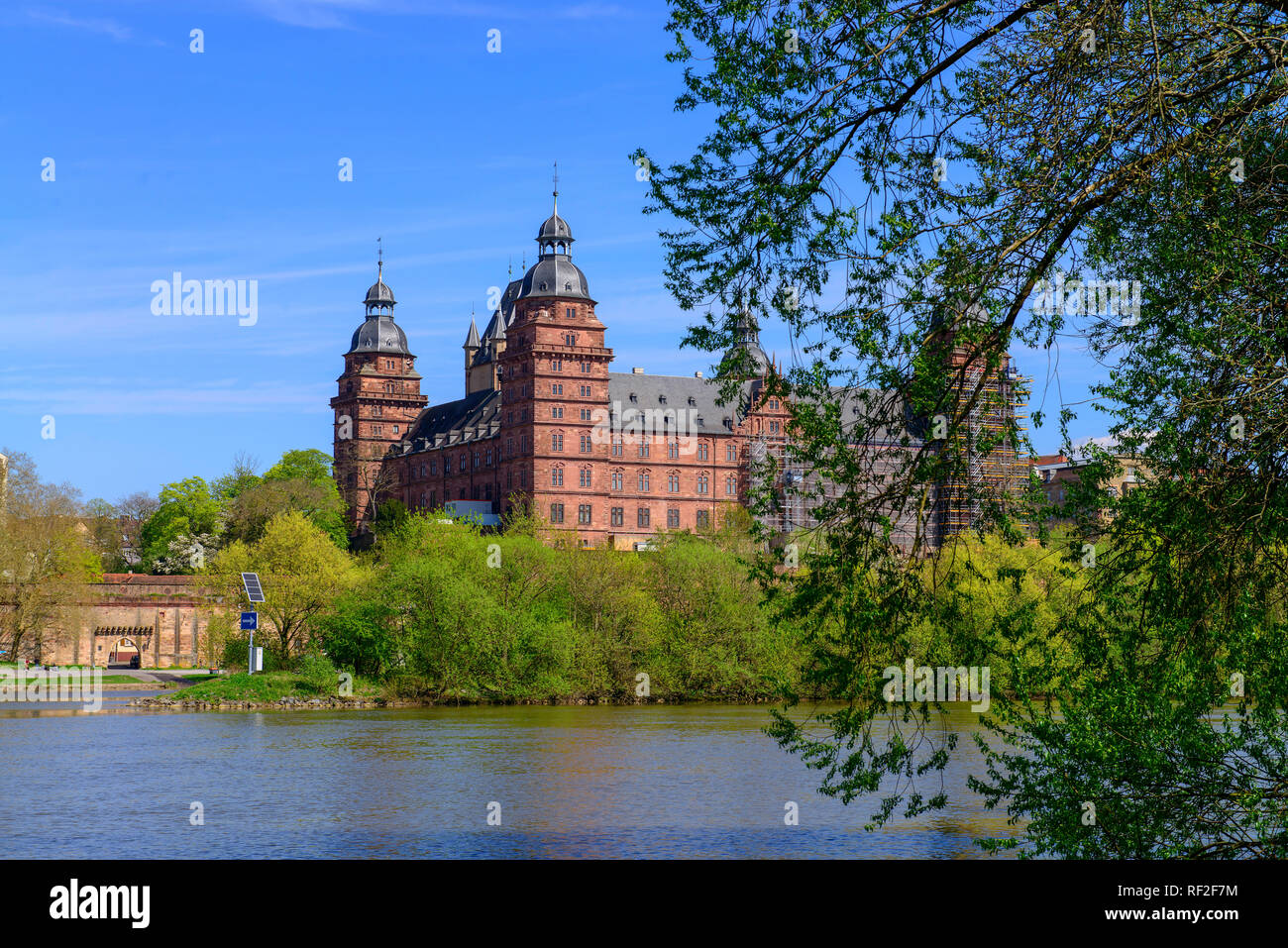 Germany, Bavaria, Franconia, Lower Franconia, Aschaffenburg, Schloss Johannisburg at Main river Stock Photo