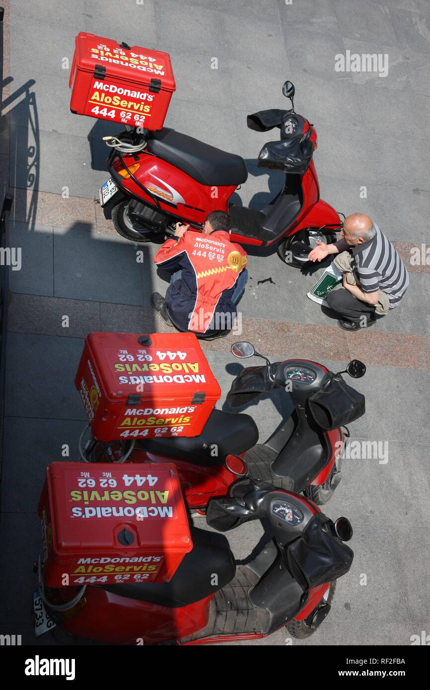 Mcdonald S Delivery Driver Mopeds In Taksim Istanbul Turkey