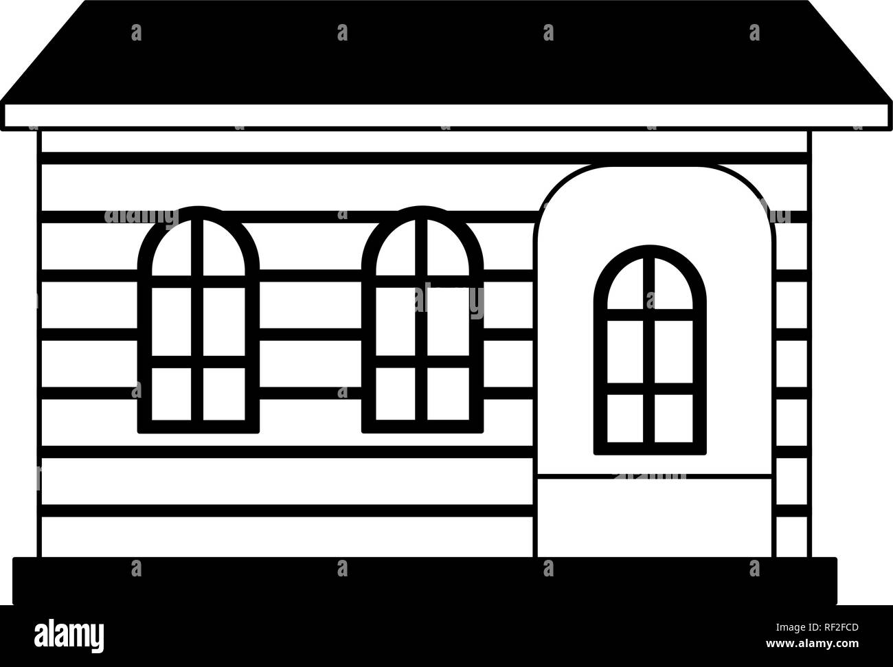 Wooden house real estate in black and white Stock Vector Image & Art ...