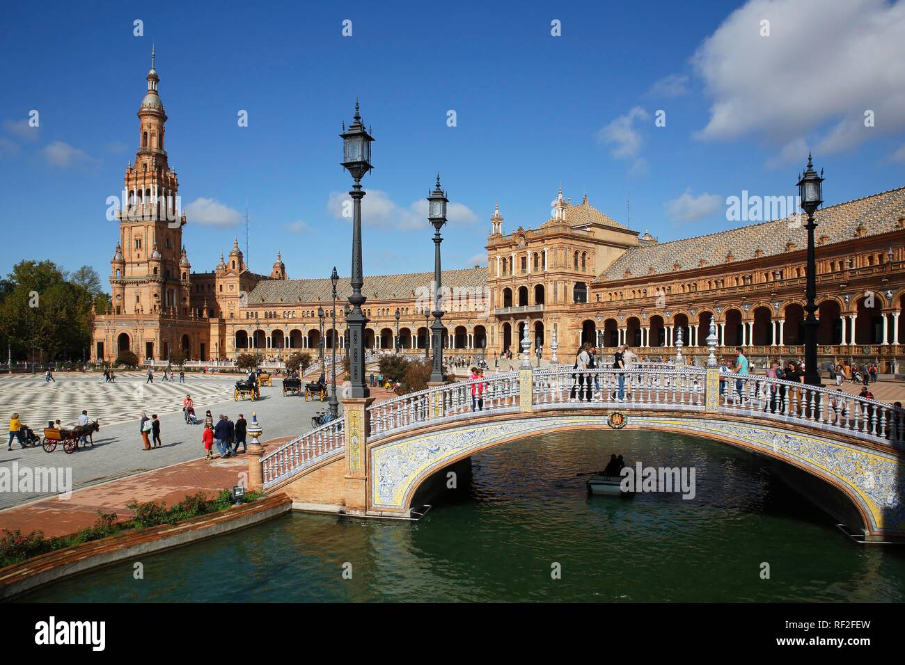 Magnificent buildings on the Plaza de España, Seville, Andalusia, Spain Stock Photo