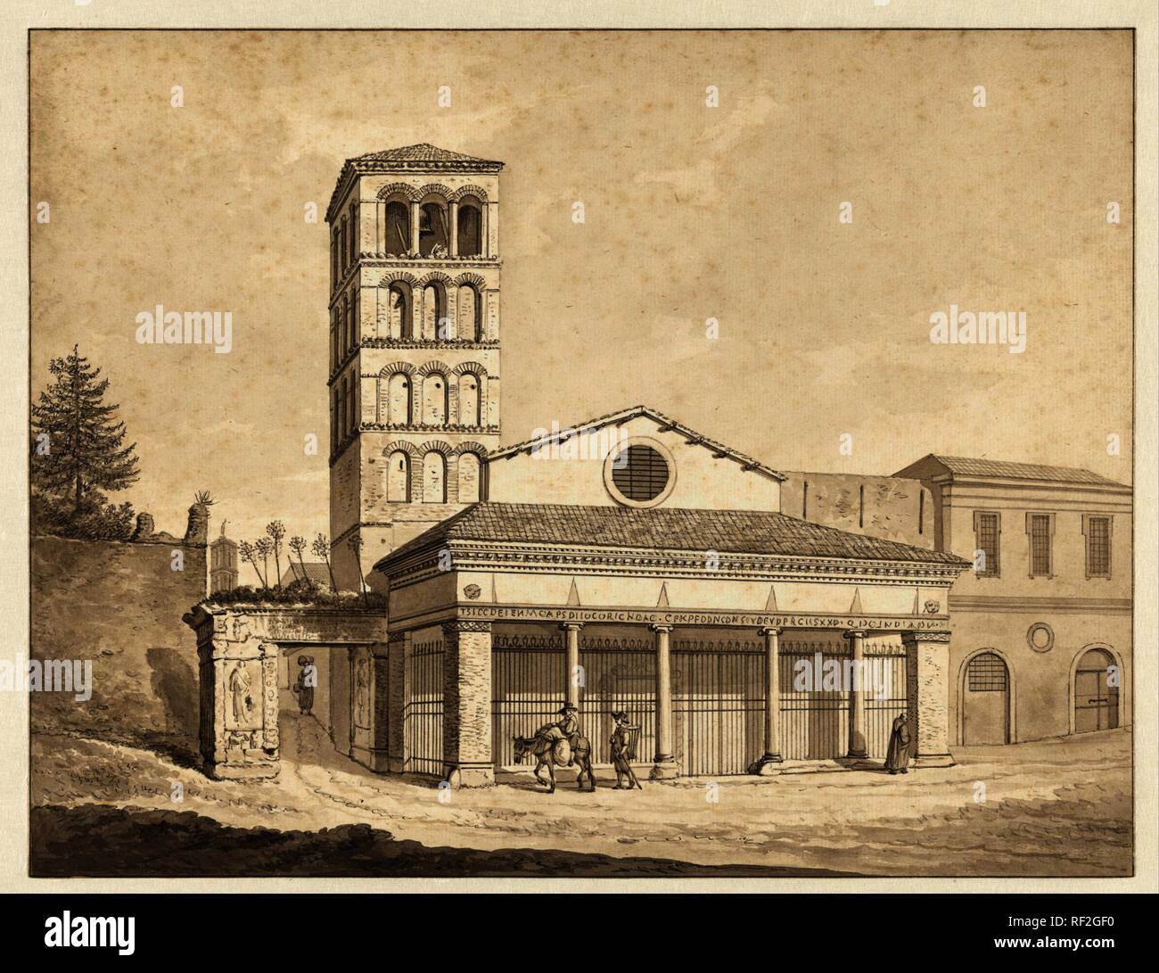 The Church of San Giorgio in Velabro , Rome, with the Arch of the ...