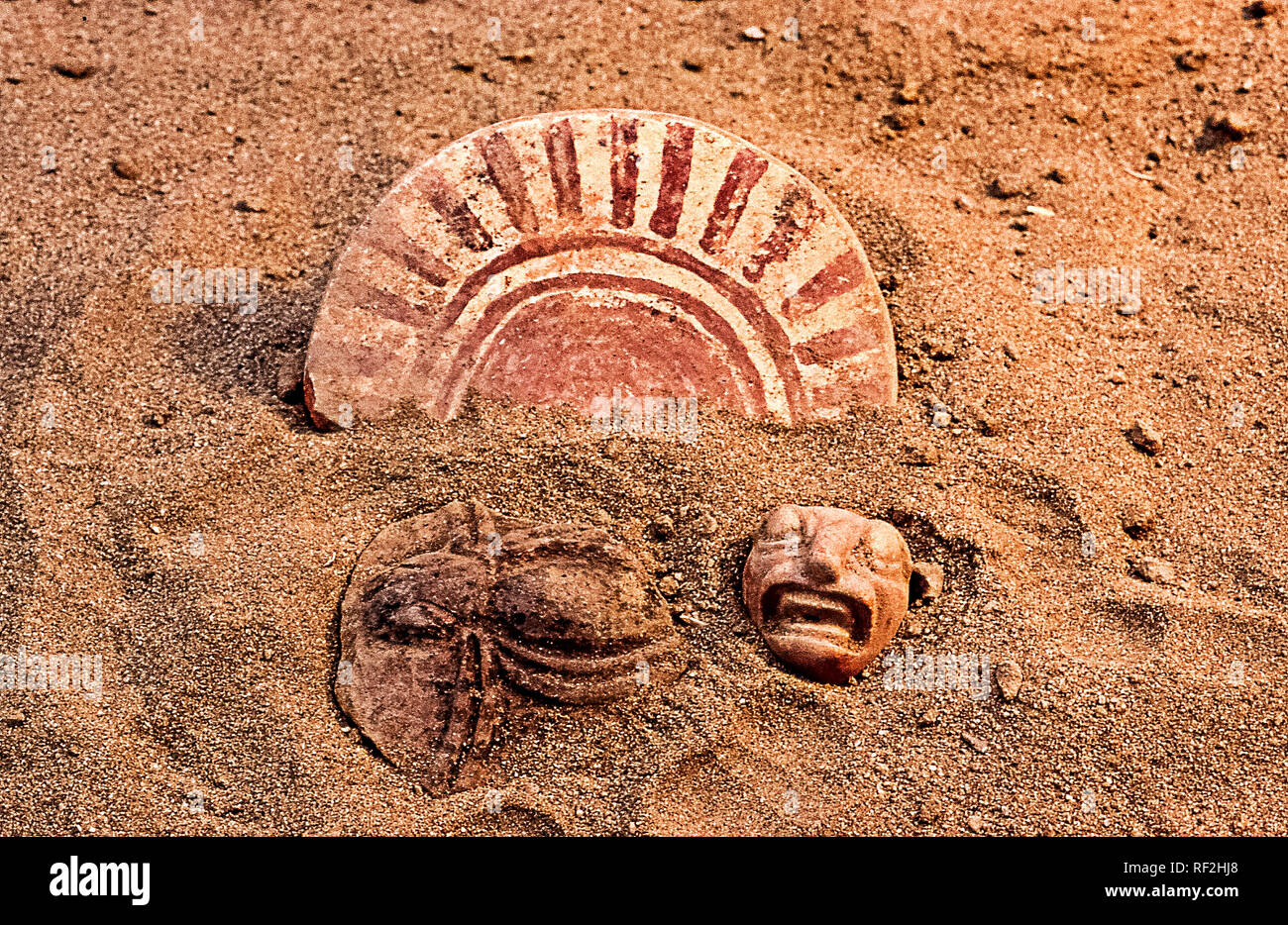 Perù Huaca de la luna  Objects decorated terracotta Stock Photo