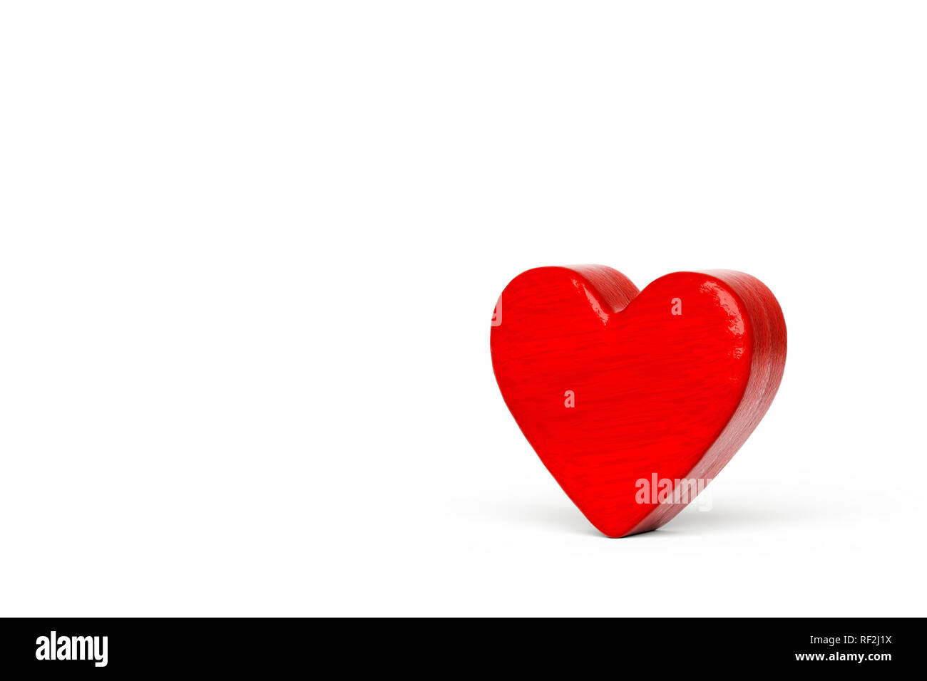 A red wooden hearts on a white background 3d illustration Stock Photo ...