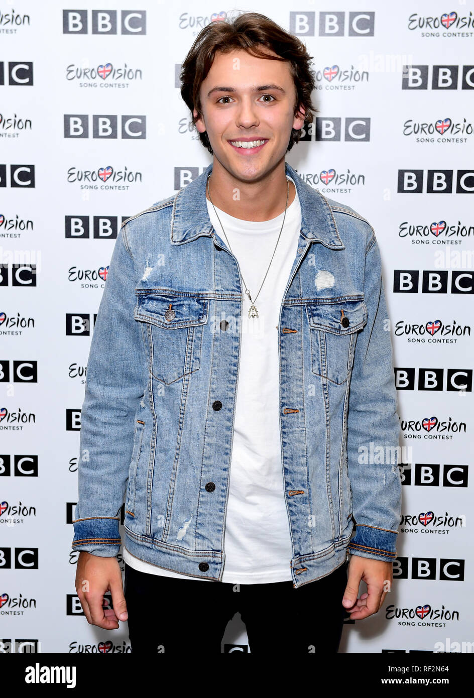 Jordan Clarke attending the Eurovision Meet the Artists event held at the  BBC New Broadcasting House,
