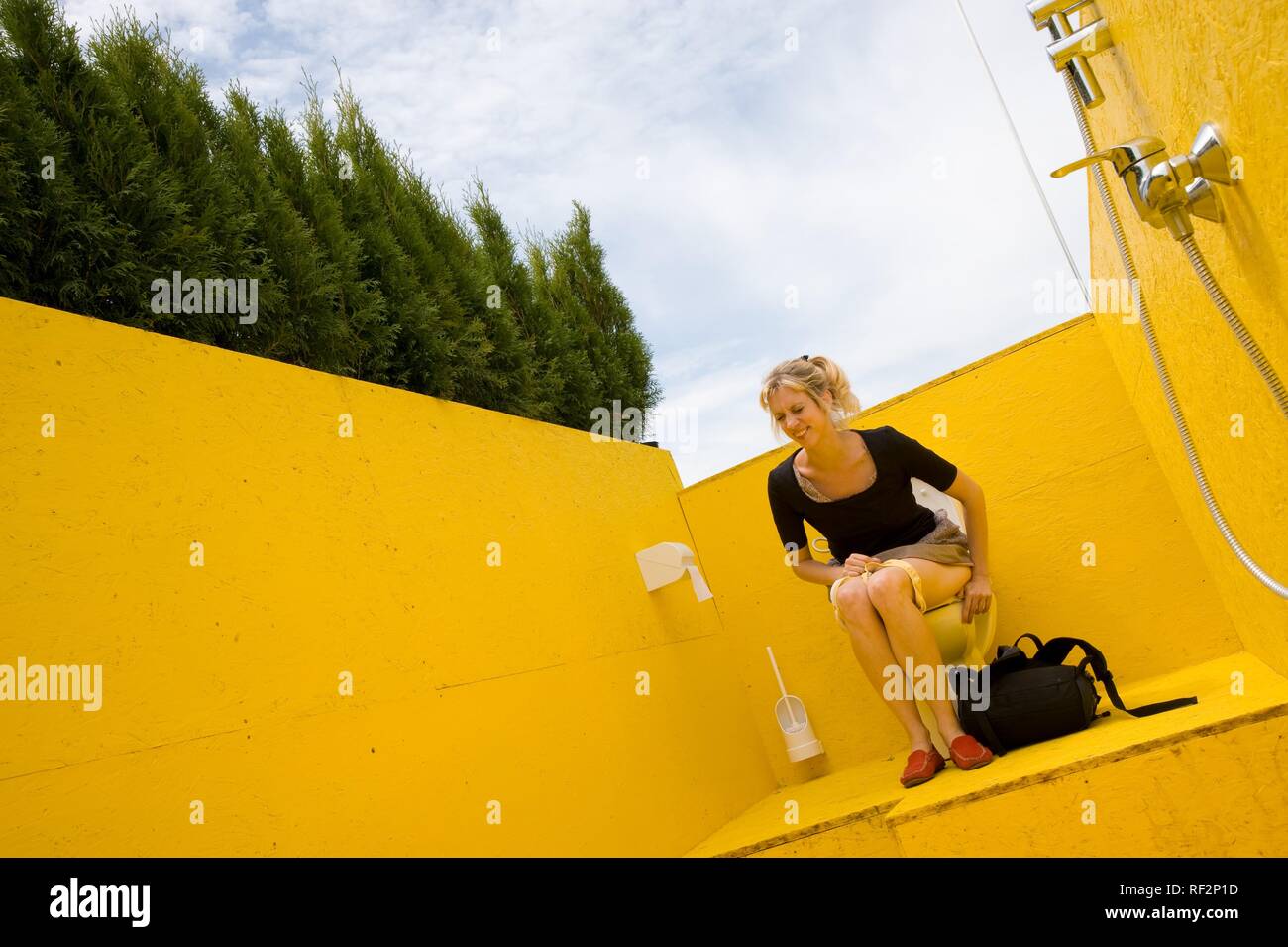 Austria, Linz, Bellevue - das gelbe Haus Stock Photo