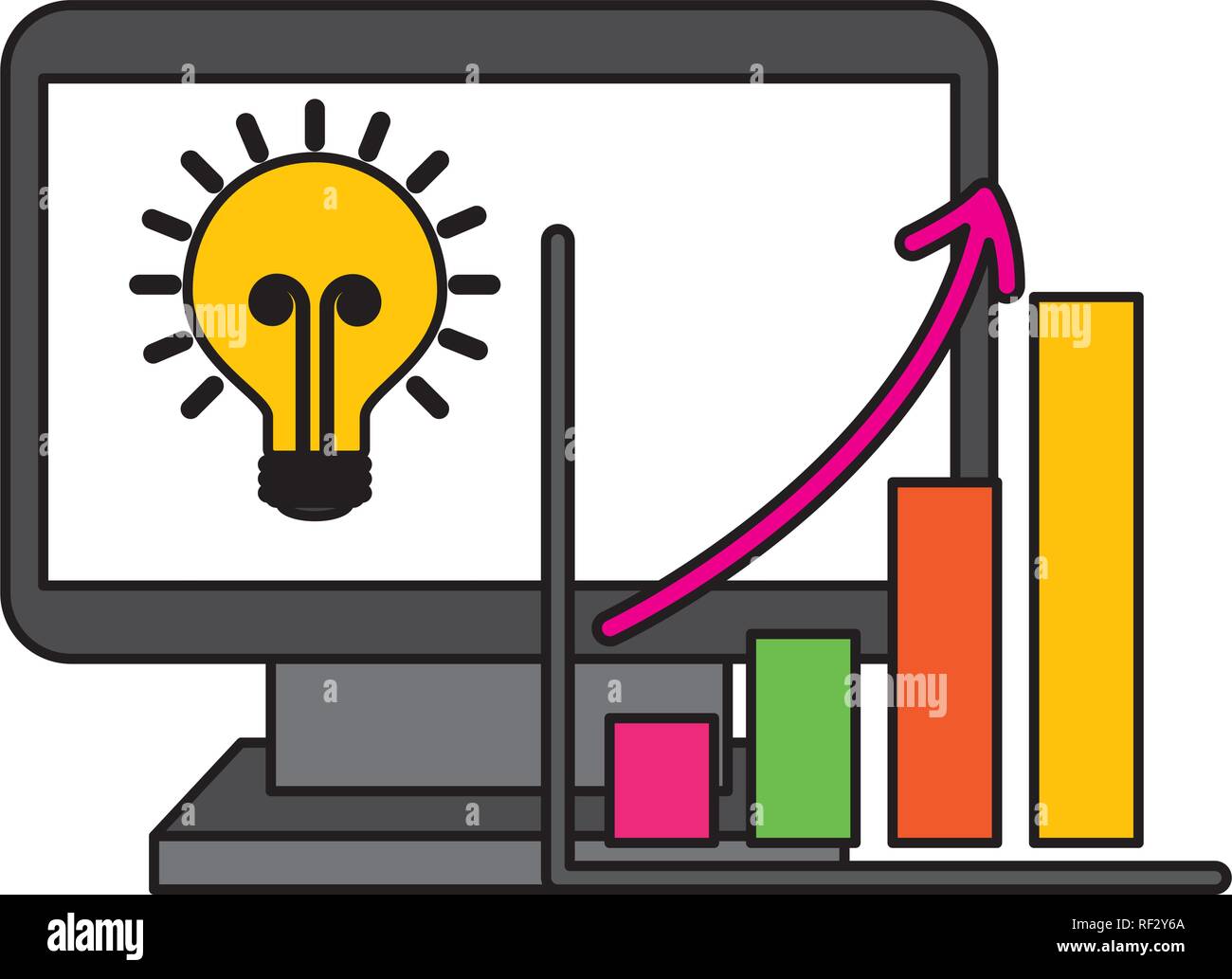 computer business statistic diagram bulb Stock Vector Image & Art - Alamy